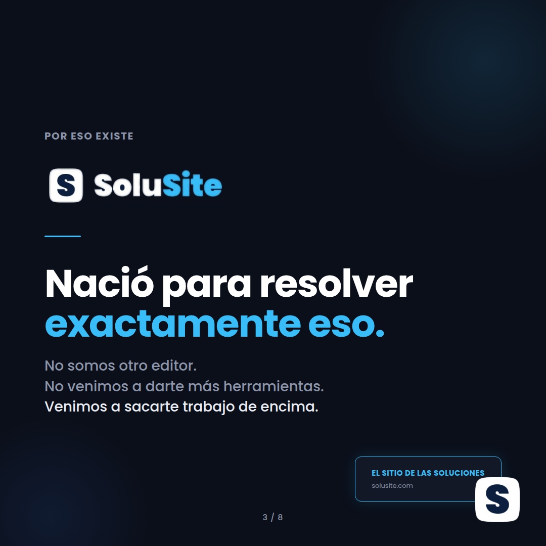 Carrusel generado por SoluSite — Nació para resolver eso